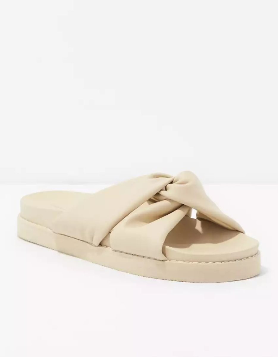 Sandales American Eagle AE Twist Claquette Beige Kaki Femme | GAX-30459601